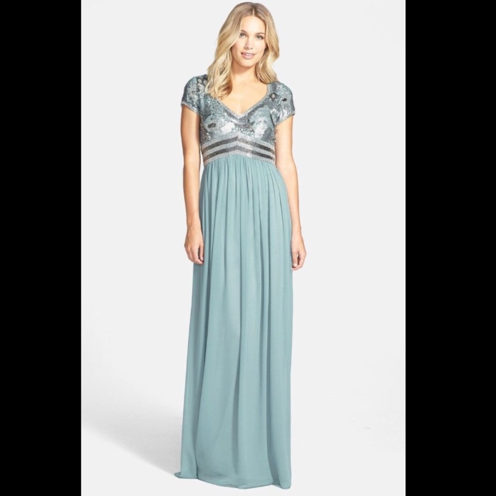 Adrianna Papell gown in light blue